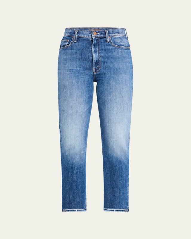 The High-Waist Rider Ankle Step Fray Jeans